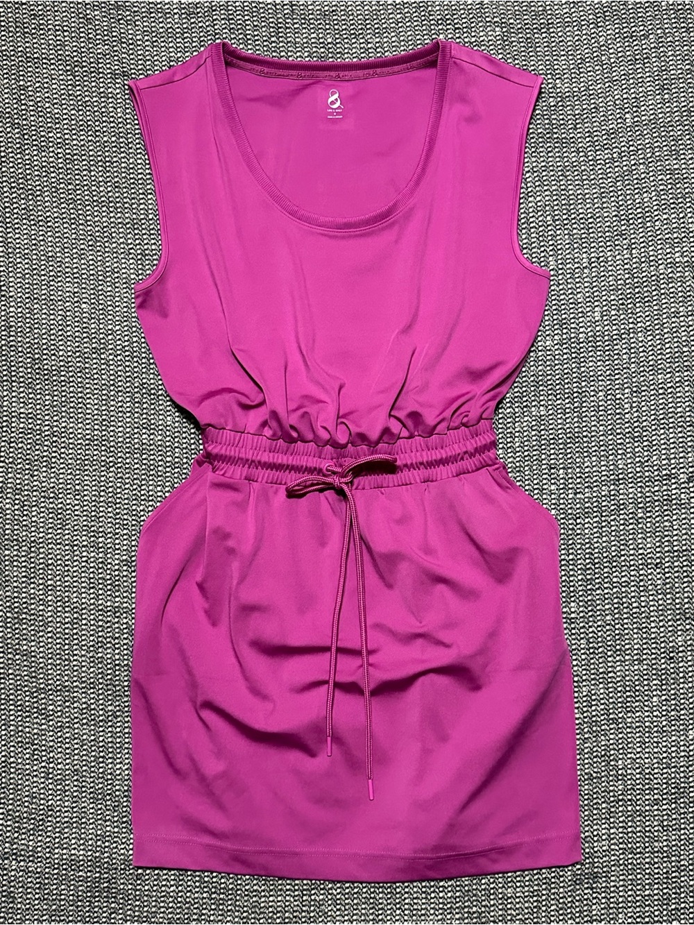 🆕 Lou & Grey Luvstretch Sleeveless Drawstring Waist Dress in Fuchsia Pink